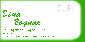 dina bognar business card